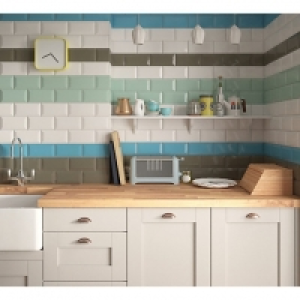 Wickes Metro Light Blue Ceramic Tile 200 x 100mm &pound;11.99