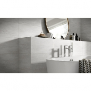 Wickes Brook Grey Porcelain Tile - 600 x 300mm £10.80