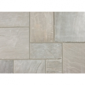 Wickes  Marshalls Indian Sandstone Textured Grey Multi 275 x 275 x 1