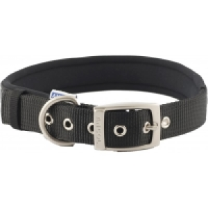 JTF  Ancol Padded Nylon Eyelet Collar Black L