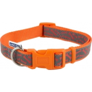 Ancol Bone Reflective Collar Orange M