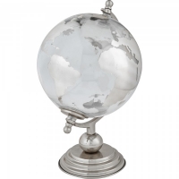 JTF  Globe Ornament Silver 12.5 Inch