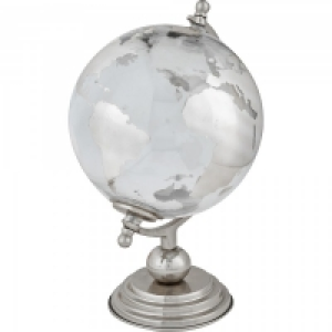 Globe Ornament Silver 12.5 Inch