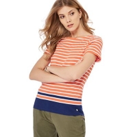 Debenhams  Maine New England - Orange striped short sleeve top