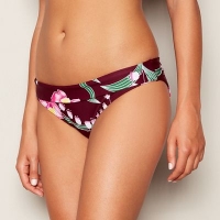 Debenhams  Beach Collection - Purple floral print fold over bikini bott