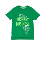 Debenhams  Outfit Kids - Boys green monkey business slogan t-shirt