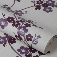 Debenhams  Superfresco - Purple Cherry Blossom Wallpaper