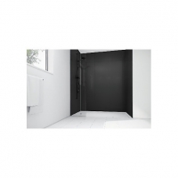 Wickes  Wickes High Gloss Black Laminate 900x900mm 2 sided Shower Pa