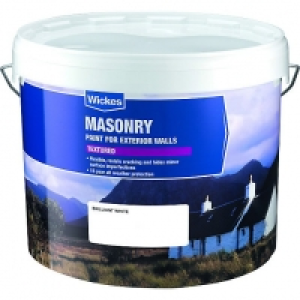 Wickes Textured Masonry Paint - Brilliant White 10L &pound;30.00