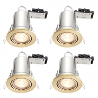 Wickes  Wickes Brushed Gold LED Fire Rated Tilt Downlight - 4W - Pac