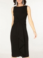 Debenhams  Dorothy Perkins - Luxe black crepe manipulated wrap dress