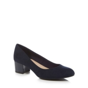 Debenhams  Good for the Sole - Navy suedette Gianna mid heel wide fit