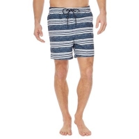 Debenhams  Maine New England - Navy and white striped swim shorts