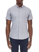 Debenhams  Burton - Grey short sleeve arrow print Oxford shirt