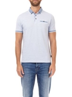 Debenhams  Burton - Light blue grid jacquard polo shirt