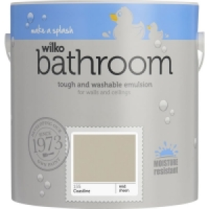 Wilko Bathroom Mid Sheen Emulsion Paint Coastline 2.5L £7.50