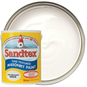 Sandtex Textured Masonry Paint - Pure Brilliant White 5L &pound;27.99