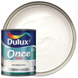 Dulux Once Gloss Paint - Pure Brilliant White 2.5L &pound;25.00