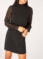 Debenhams  Dorothy Perkins - Black embellished cuff shift dress