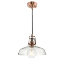 Debenhams  Home Collection - Miles Copper Metal and Glass Pendant Light