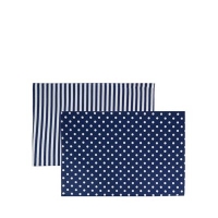 Debenhams  Home Collection - Set of two reversible navy spotted placema
