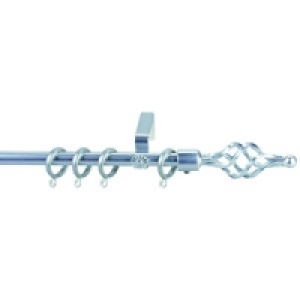 Wickes Extendable Curtain Pole Silver 1.8-3.2m
