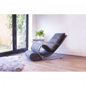 JTF  Farrow & Bentley Lounger Chair Faux Leather Grey