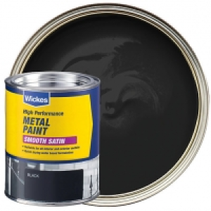Wickes Metal Paint - Smooth Satin Black 750ml £13.99