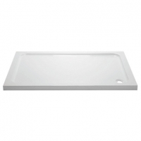 Wickes  Wickes Rectangle 45mm White Cast Stone Shower Tray - 1700 x 