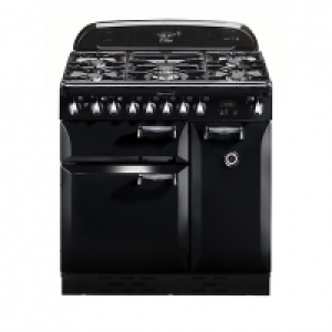 Rangemaster Elan 90 Dual Fuel Range Cooker - Black with Chro &pound;2,219.00