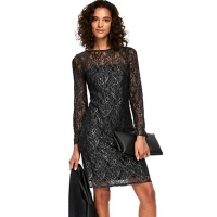Debenhams  Wallis - Black metallic lace shift dress