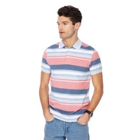 Debenhams  Maine New England - Peach Chicago stripe polo shirt