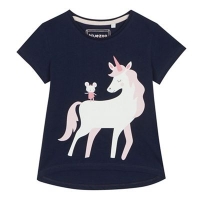 Debenhams  bluezoo - Girls navy unicorn mouse print t-shirt