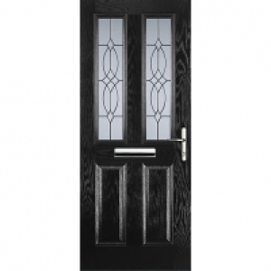 Euramax 2 Panel 2 Square Black Left Hand Composite Door 840m &pound;699.99