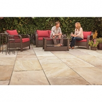 Wickes  Marshalls Indian Sandstone Textured Brown Multi Paving Circl