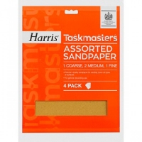 JTF  Harris Taskmasters Assorted Sandpaper - 4 Pack
