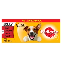 Wilko  Pedigree Adult Dog Food Pouches in Jelly 40x100g