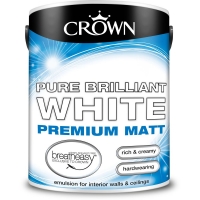 Wilko  Crown Breatheasy Matt Emulsion Paint Pure Brilliant White 5L