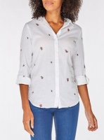 Debenhams  Dorothy Perkins - White floral embroidered shirt