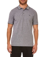 Debenhams  Burton - Black two-tone pique polo shirt