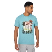 Debenhams  Mantaray - Turquoise palm tree print t-shirt