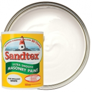 Sandtex Smooth Masonry Paint - Pure Brilliant White 5L &pound;27.99