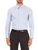 Debenhams  Burton - Blue slim fit bold striped shirt