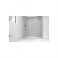 Wickes  White Sparkle Gloss Laminate 3 Sided Shower Panel Kit - 1700