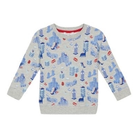 Debenhams  bluezoo - Boys grey London print sweater