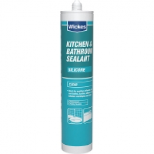 Wickes Kitchen & Bathroom Silicone Sealant - Clear 310ml £3.00