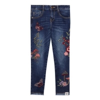 Debenhams  Mantaray - Girls mid blue embroidered jeans