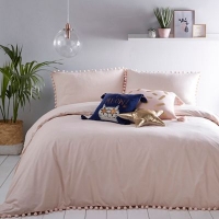 Debenhams  Home Collection - Pink Ella pom pom bedding set