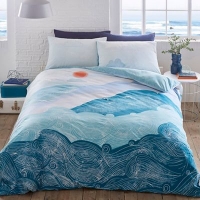 Debenhams  Home Collection Basics - Turquoise Nami Wave bedding set