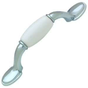Wickes Dual Finish Pull Chrome 76mm 2 Pack